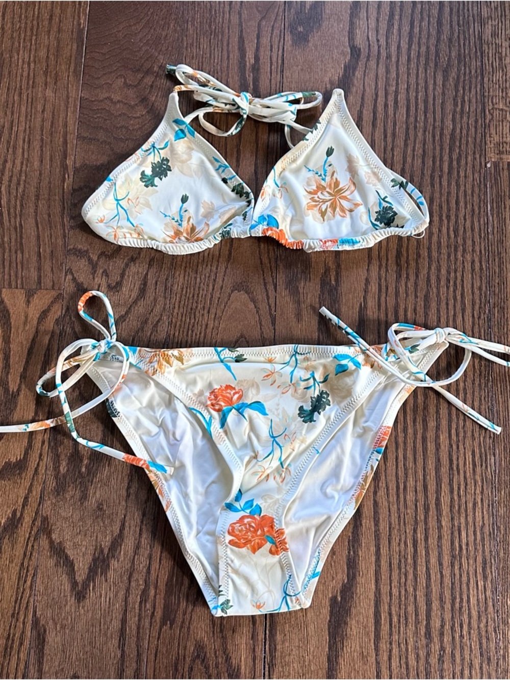 Solid & Striped Iris Bikini Set, in Brule Multi Floral, NWT